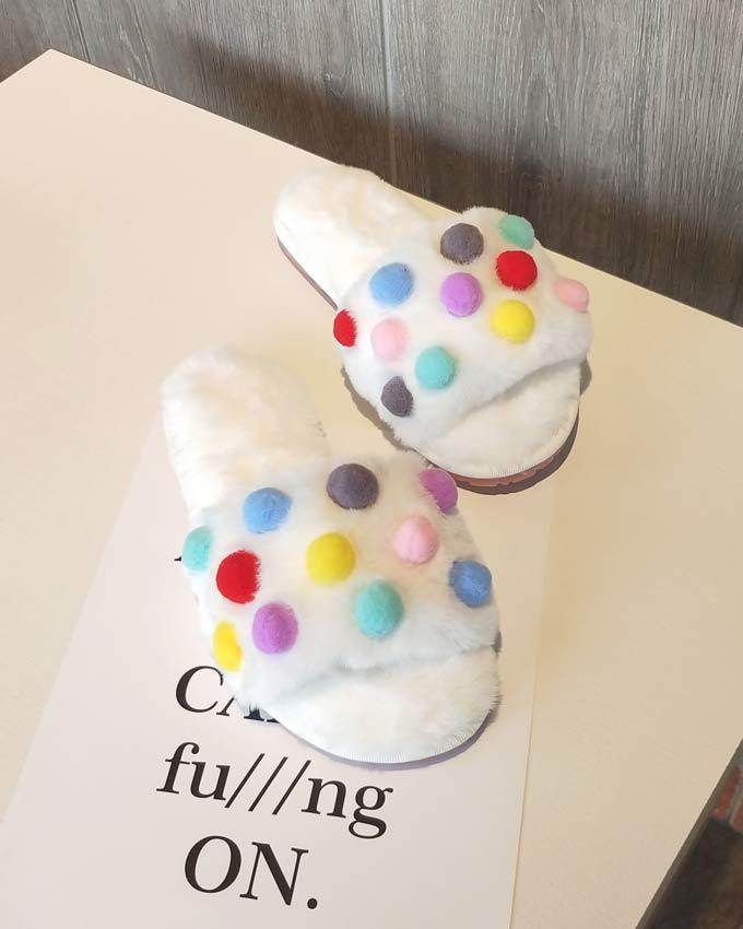 Cute Indoor Warm Plush Slippers Women - Mubimart