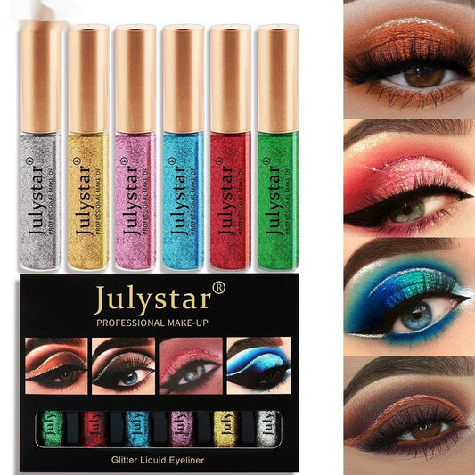 Color Pearlescent Liquid Eyeliner Not Smudge Liquid Eyeliner Suit - Mubimart