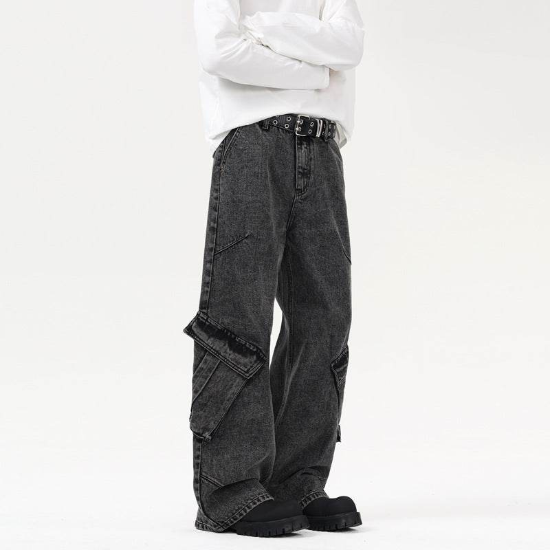 American High Street Cargo Jeans Men And Women Retro - Mubimart