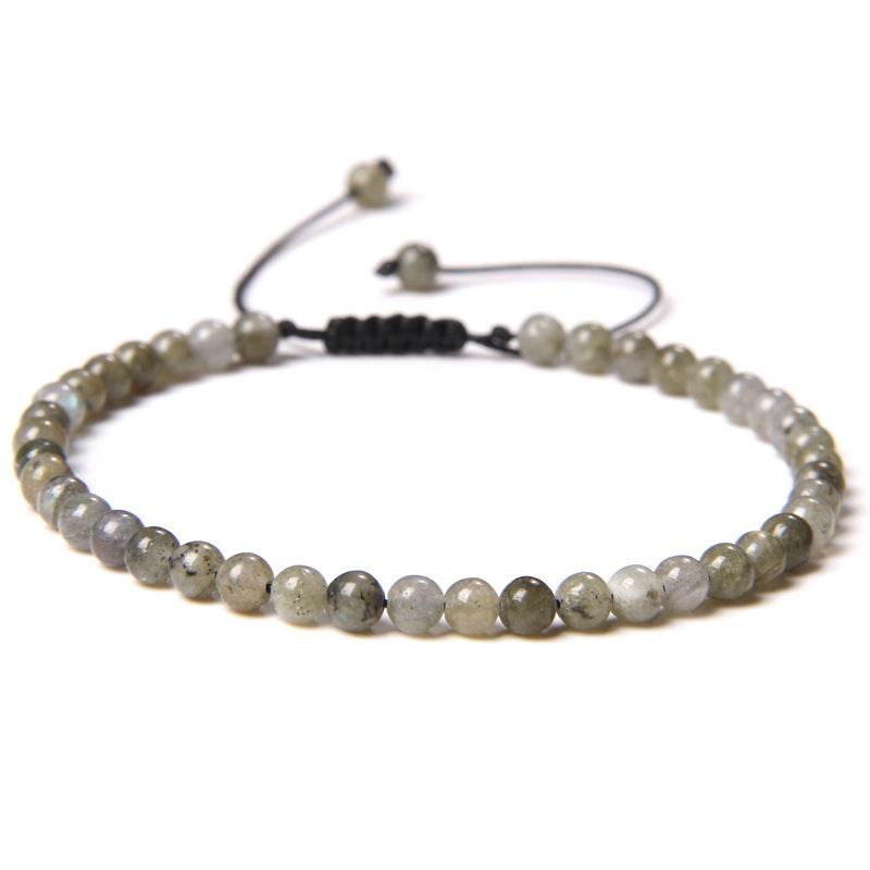 Adjustable Natural Raw Gemstone Beading Bracelet - Mubimart