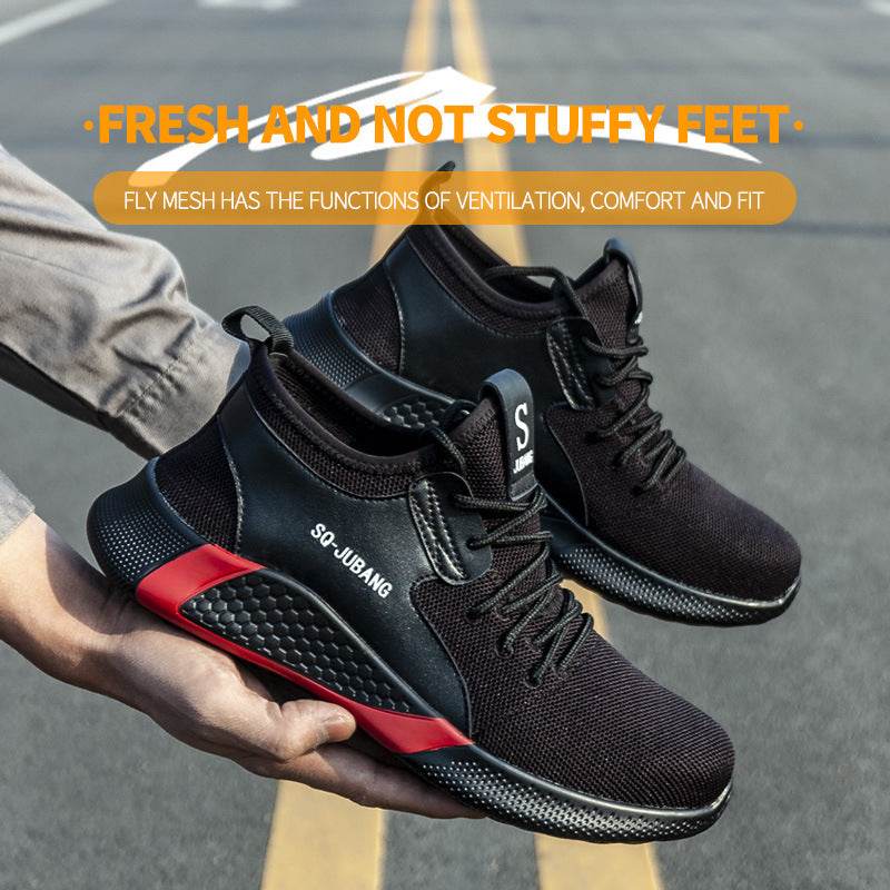 Men's Steel Toe Anti-smash And Anti-puncture Safety Shoes - Mubimart