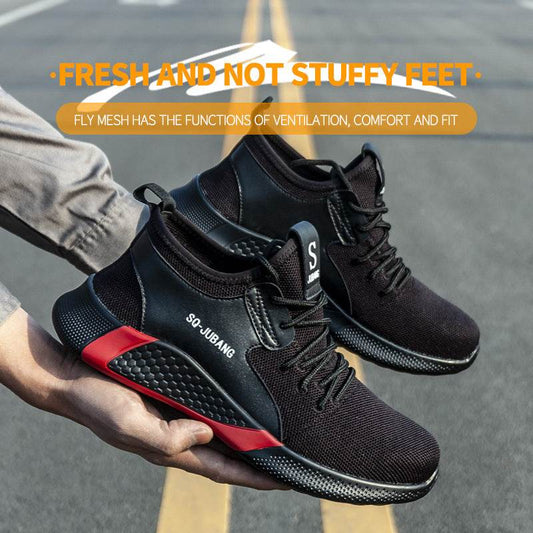 Men's Steel Toe Anti-smash And Anti-puncture Safety Shoes - Mubimart