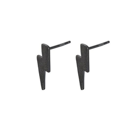 Silver Lightning Stud Earrings For Women - Mubimart