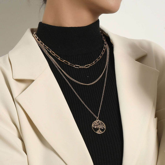 Ornaments Creative Geometric Square Chain Necklace Women - Mubimart