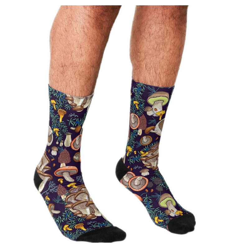 Men's Cartoon Unique Europe And America Cross Border Athletic Socks Digital Printing Lovers' Socks - Mubimart -  