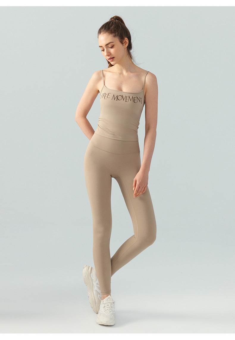 Women's One-piece Chest Pad Thin Solid Color Workout Top Vest - Mubimart