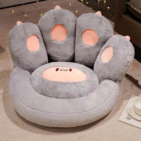 Cute Seat Cushion Cat Paw Shape Floor Cushion With Detachable Sheep Plush For Gamer Chair Reading Pillow And Leisure Lazy Sofa For Dining Room Office Bedroom Chair Cushion - Mubimart