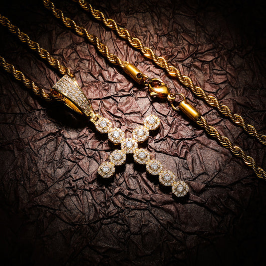 Christ Jesus Cross Retro Pendant Full Of Zircon Trendy Men's And Women's Necklaces