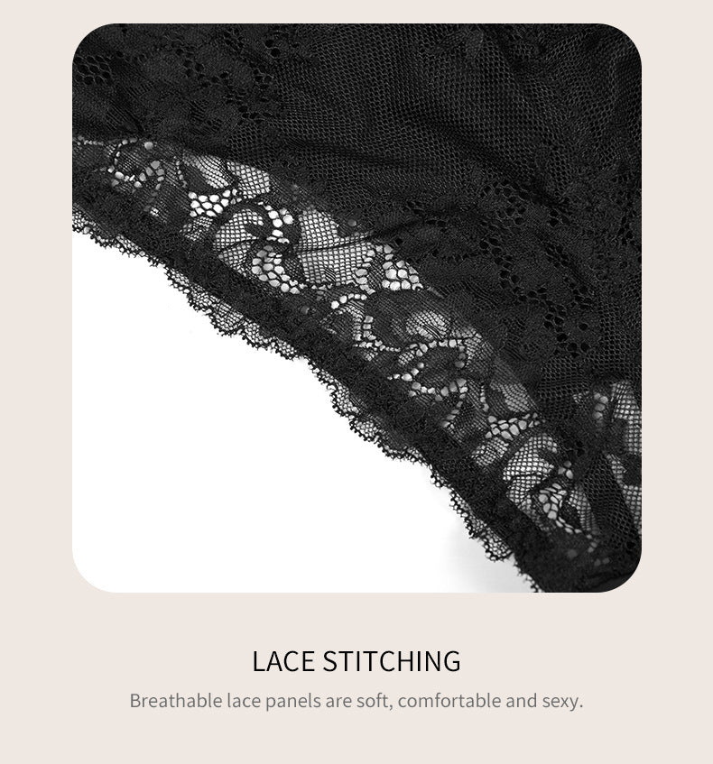 Bone Lace High Waist Women's Panties - Mubimart -  