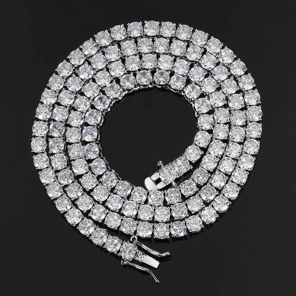 Hip Hop Necklace Men Tennis Chain Zircon Necklace - Mubimart