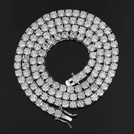 Hip Hop Necklace Men Tennis Chain Zircon Necklace - Mubimart