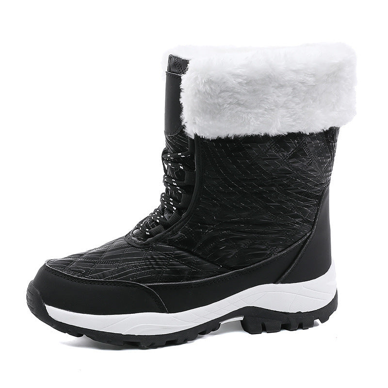 Waterproof Snow Boots Women's Mid-calf Front Zipper