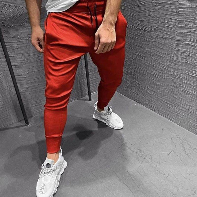 Men's Jogger Pants Muscle Workout Casual Slim-fit Stretch Running - Mubimart