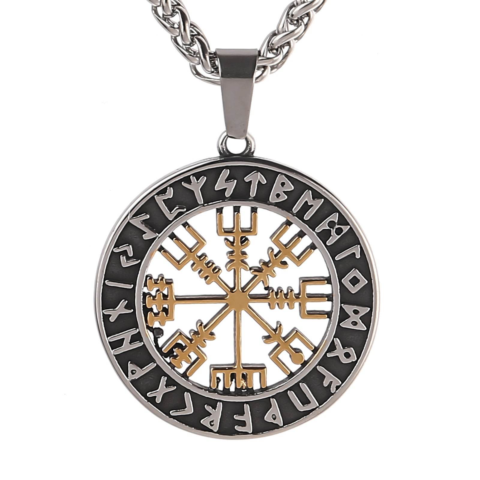 Lun Rune Pendant Necklace Men - Mubimart