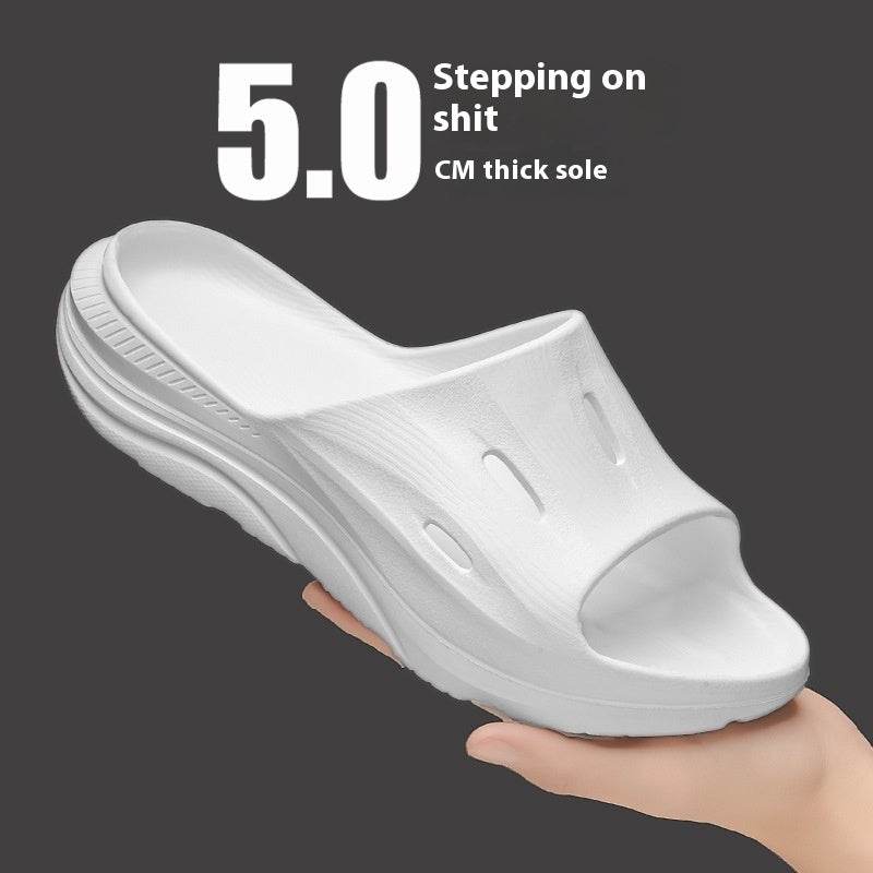 Wear-resistant Beach Sandals Outdoor Leisure Shit Feeling Home Single Strap Slides Trendy Shoes - Mubimart
