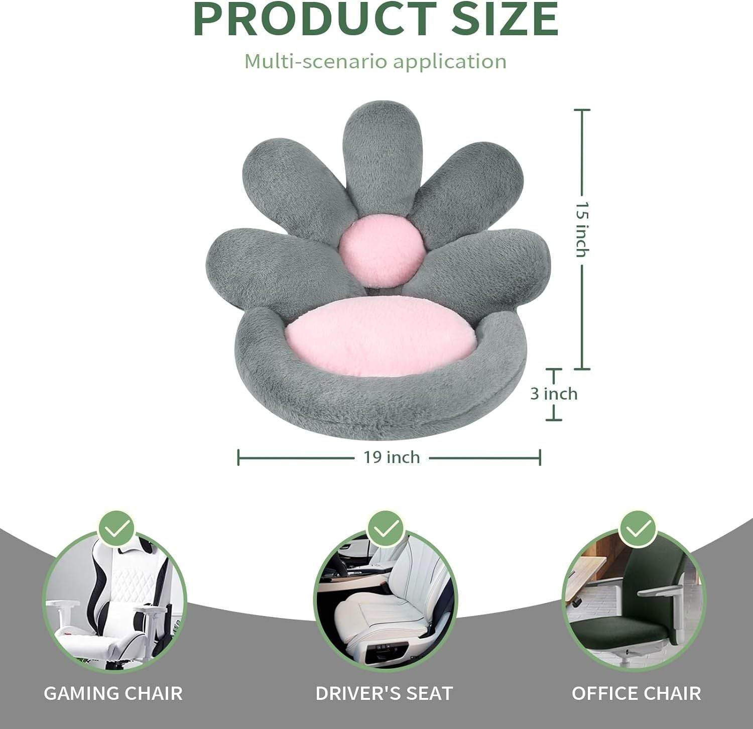 Round Nesting Cat Scratching Board Pet Nest Mat Flower Shape Seat Cushion Comfy Kawaii Gaming Chair Cushions 19 Inch Lazy Sofa Office Floor Pillow Cute Stuff For Gamer Bedroom Decor Grey - Mubimart