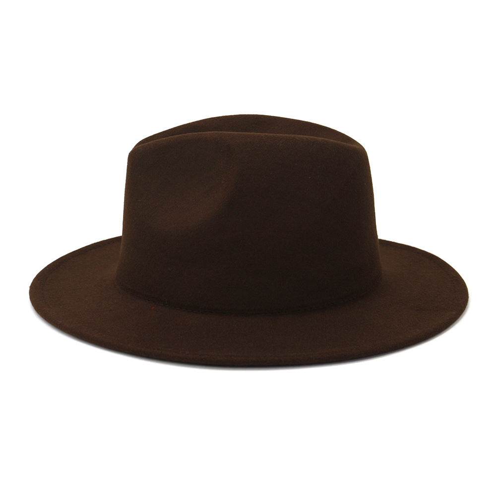 Double-sided Color Matching Flat Brim Fedora Hat - Mubimart