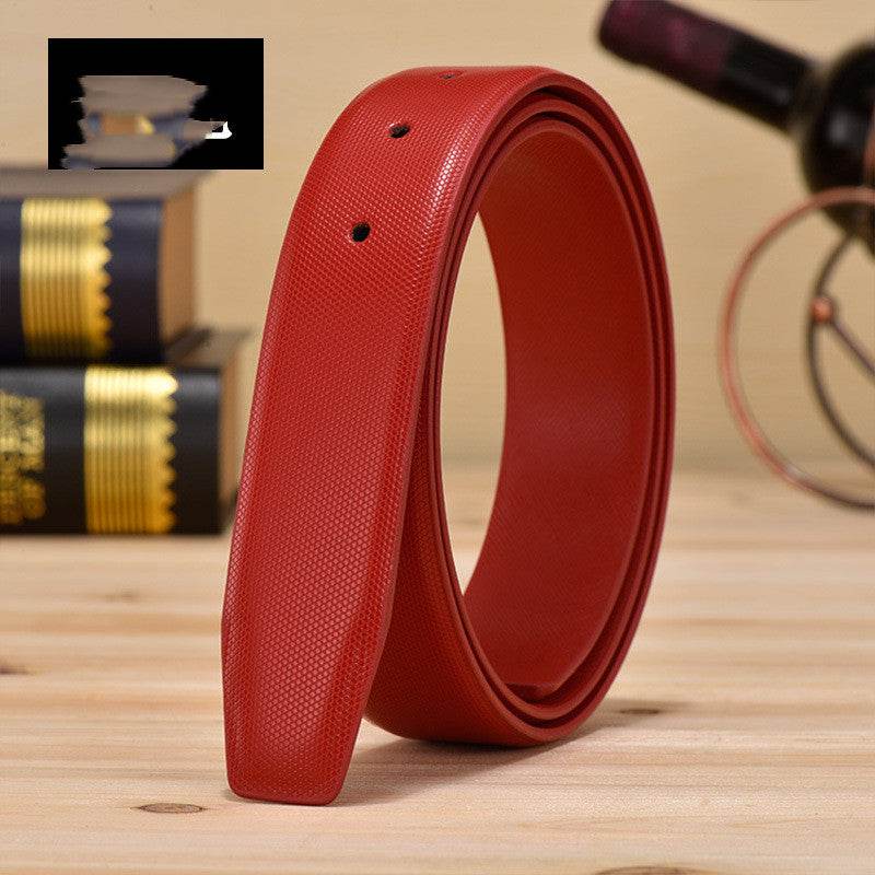 Headless Two-layer Leather Belt Body Caviar Leather - Mubimart