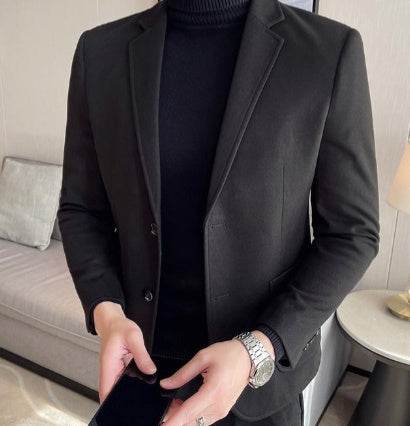 Lightly Mature Woolen Blazer Thick Woolen Coat Leisure Suit - Mubimart
