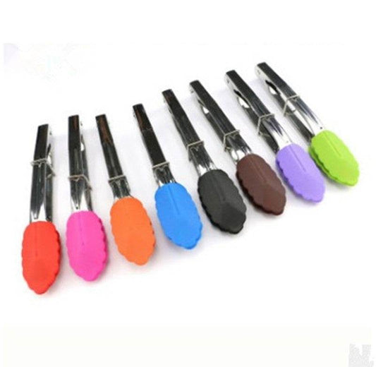 Silicone Kitchen Cooking Salad Utensils BBQ Clip Stainless - Mubimart