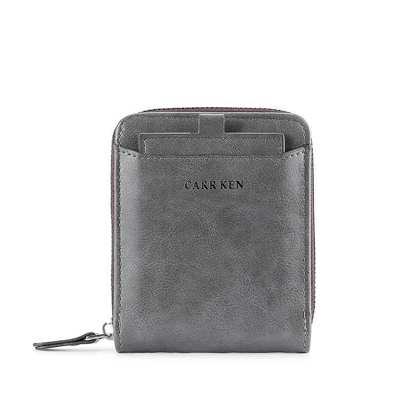 Men's Short Casual Fashion Zipper Wallet - Mubimart