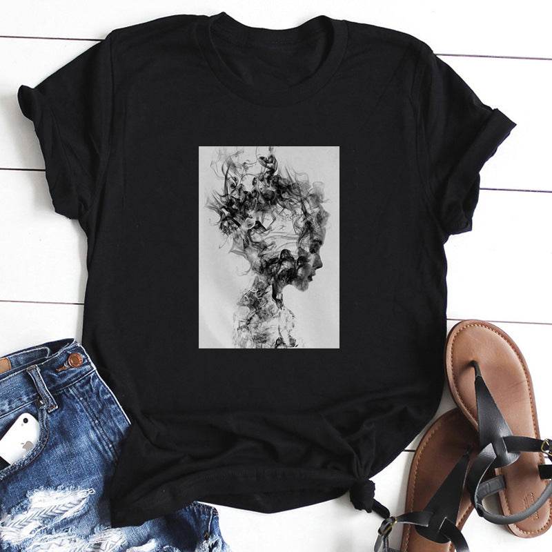 Top Feather Butterfly T-shirt For Women - Mubimart