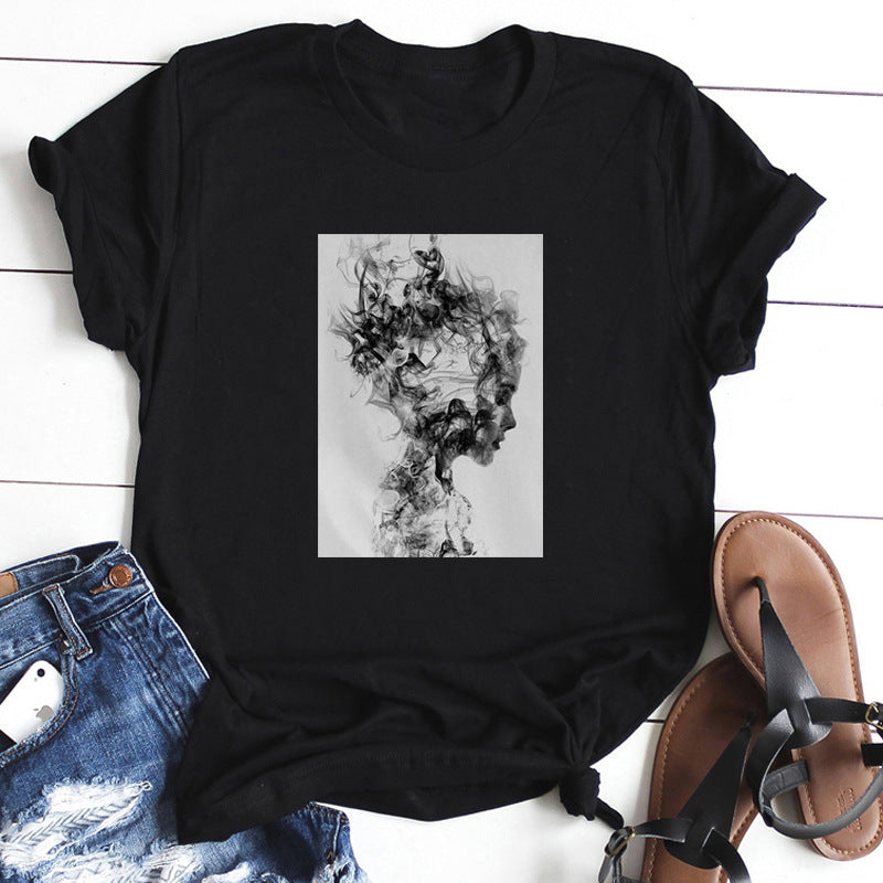 Top Feather Butterfly T-shirt For Women