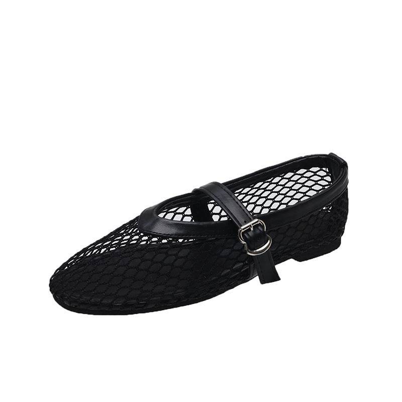 New Round Head Buckle Mary Jane Shoes Women - Mubimart
