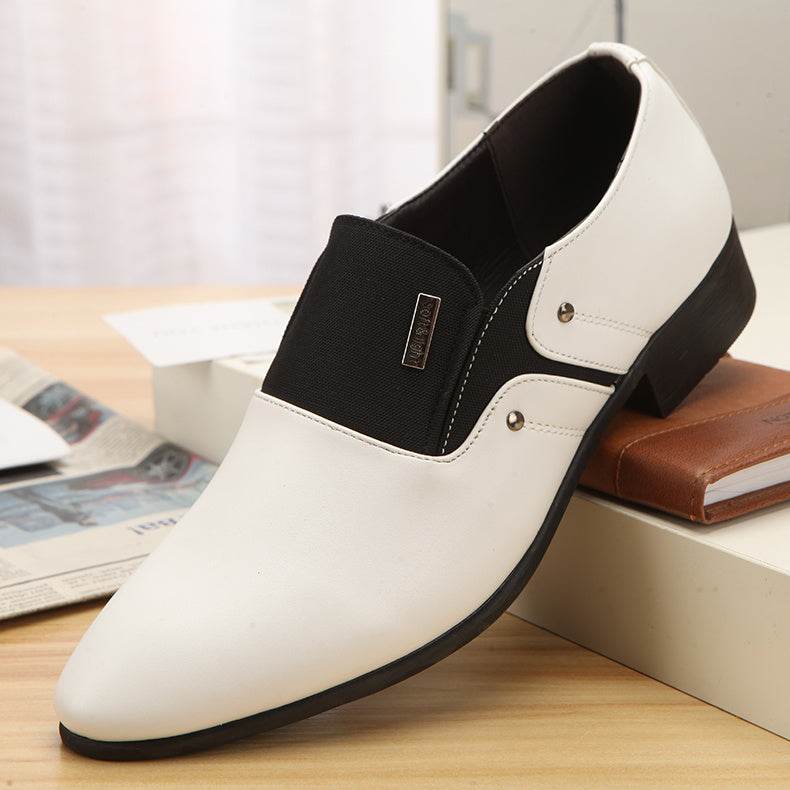 Mens Fashion Casual Pointed Toe Leather Shoes - Mubimart