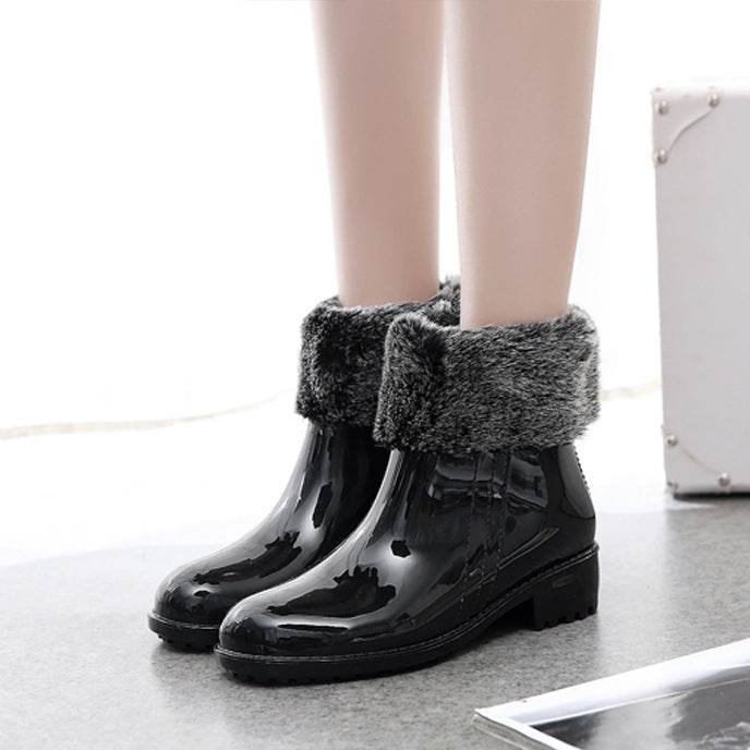 Water Shoes Women's Rain Short Tube Rain Boots - Mubimart