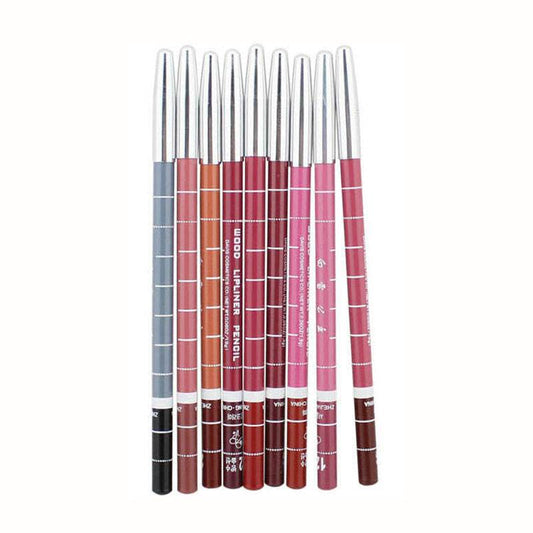 12 Colors Dark Coffee Brown Black Rose Red Eyebrow Eyeliner Lip Pencil - Mubimart