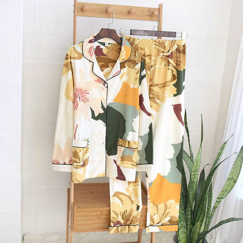 Knitted Long Sleeve Ladies Loose Loungewear Set - Mubimart