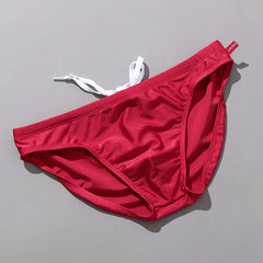 Men's Solid Color Glossy Swim Briefs