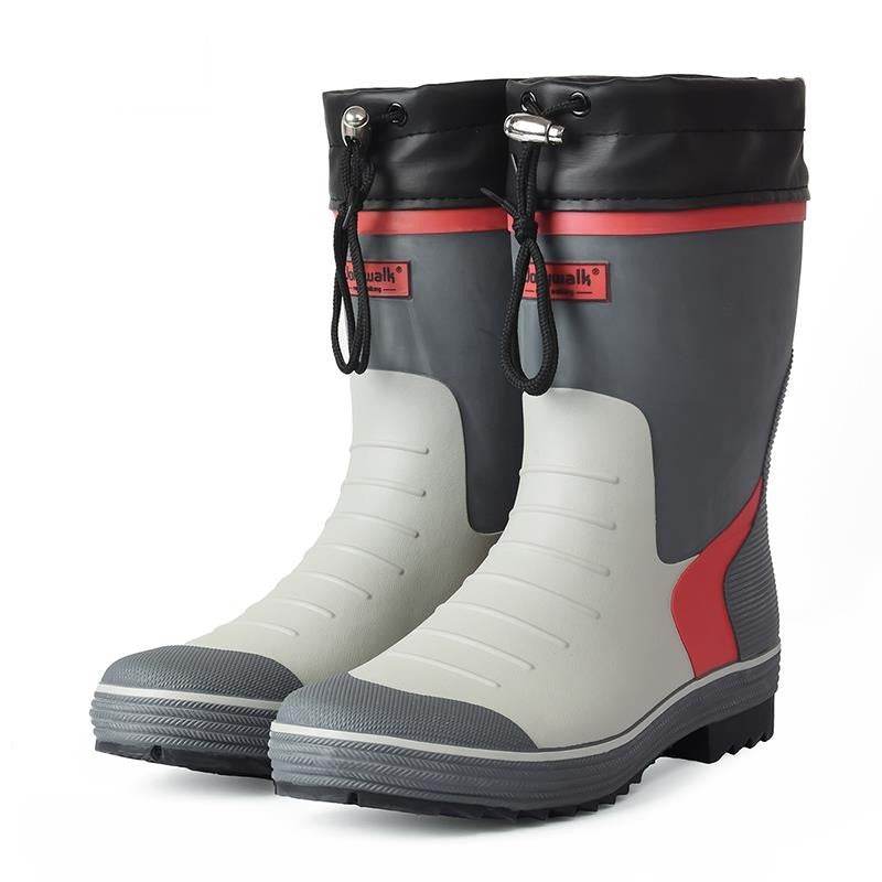 Warm Rain Boots Men's One Body Plus Velvet Thickened Rain Boots - Mubimart