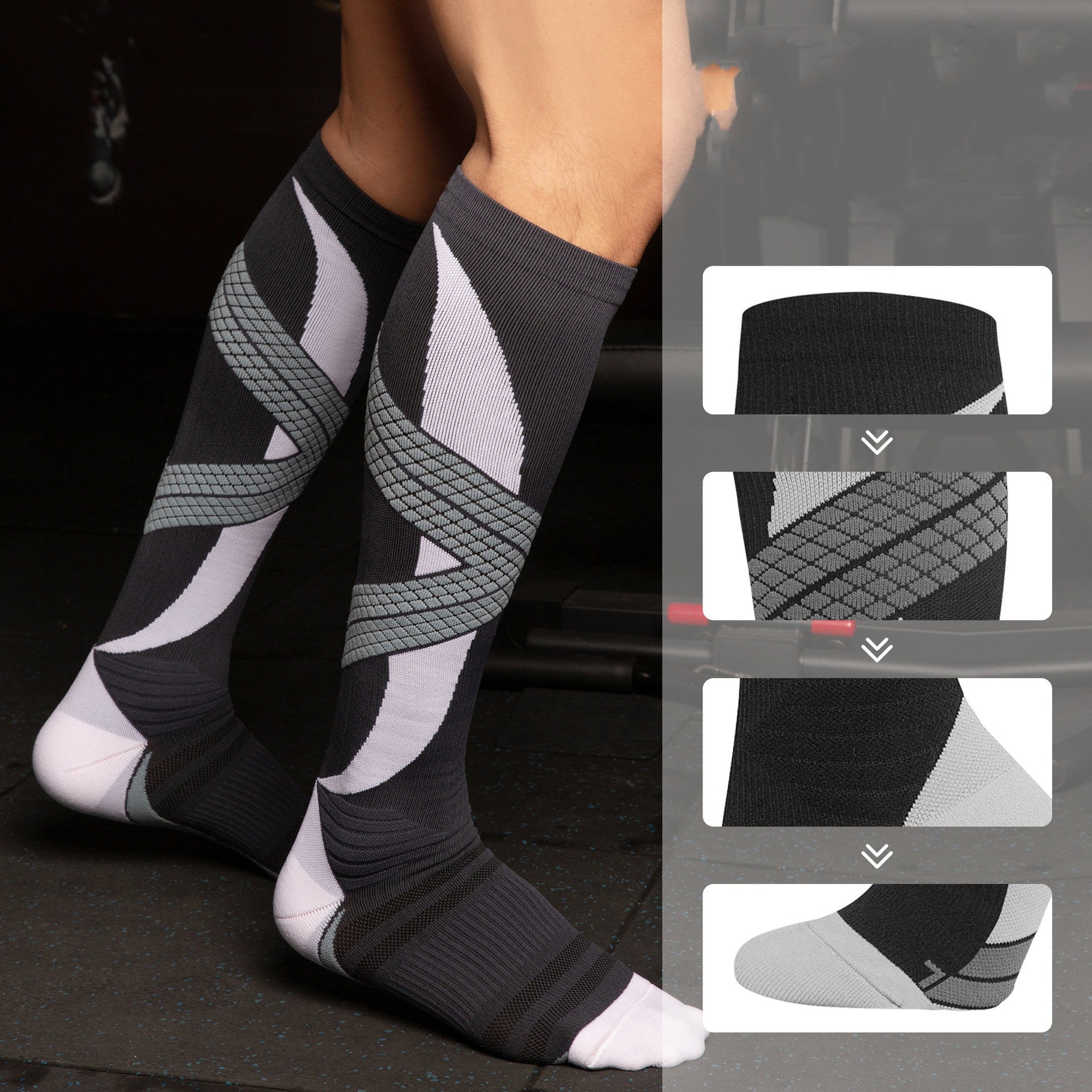 Compression Stockings Long Calf Professional Sports Compression Socks - Mubimart - Compression socks 