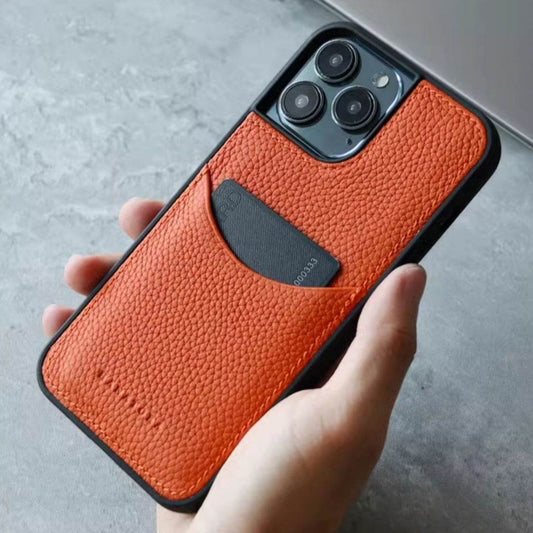 Leather Card Holder Business Phone Case Card Holder - Mubimart