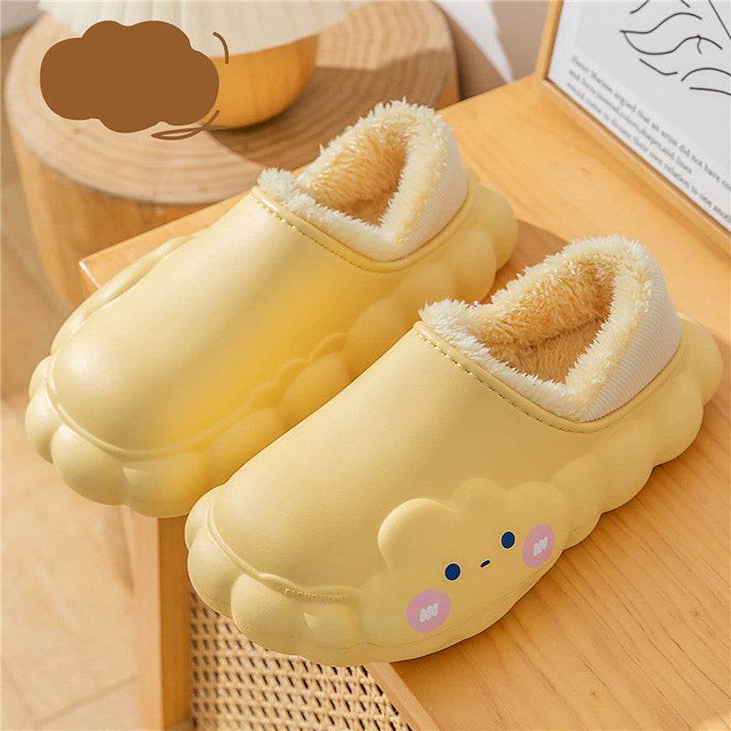 Cloud Winter Cotton Slippers For Women - Mubimart