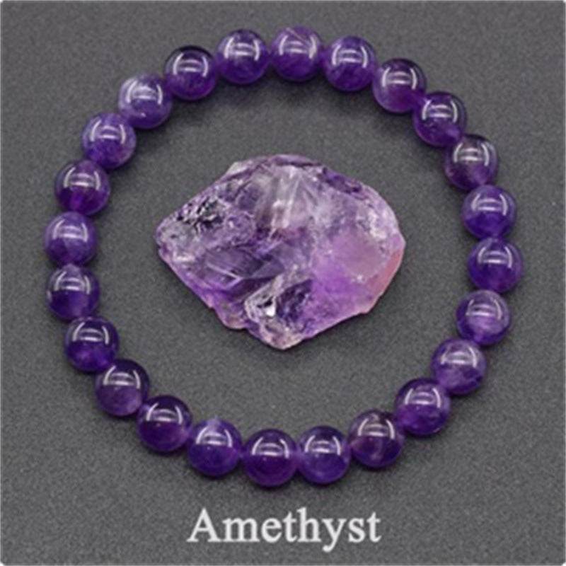 Natural Stone Elastic String Beaded Bracelet Jewelry Stone Tiger Eye Beaded Yoga Bracelets For Men Women - Mubimart