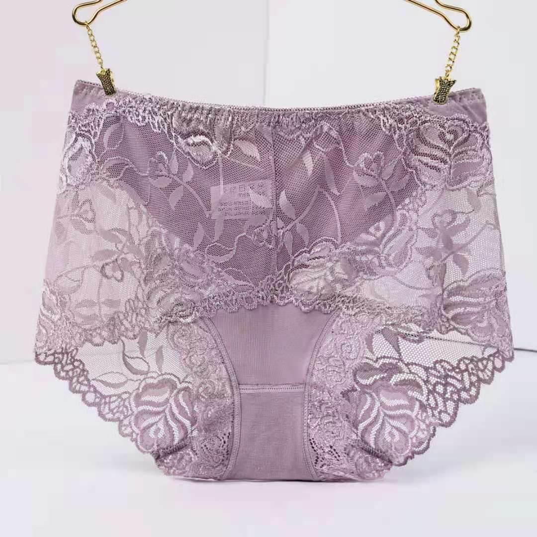 Mid-high-waist Lace Panties For Ladies Sexy - Mubimart