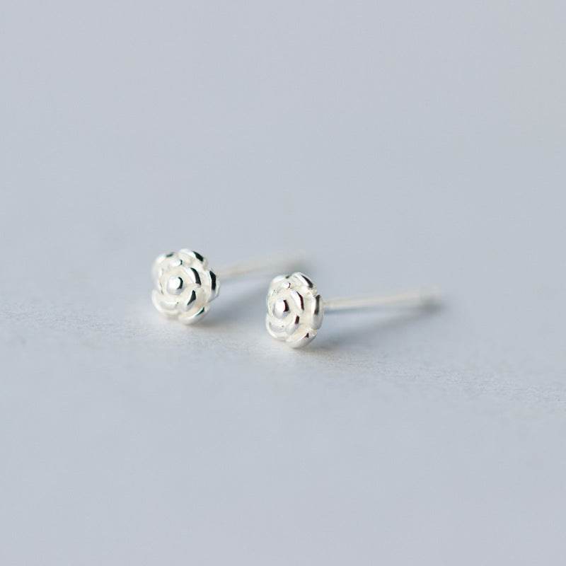 Retro Men And Women Sterling Silver Mini Trendy Couple Earrings - Mubimart