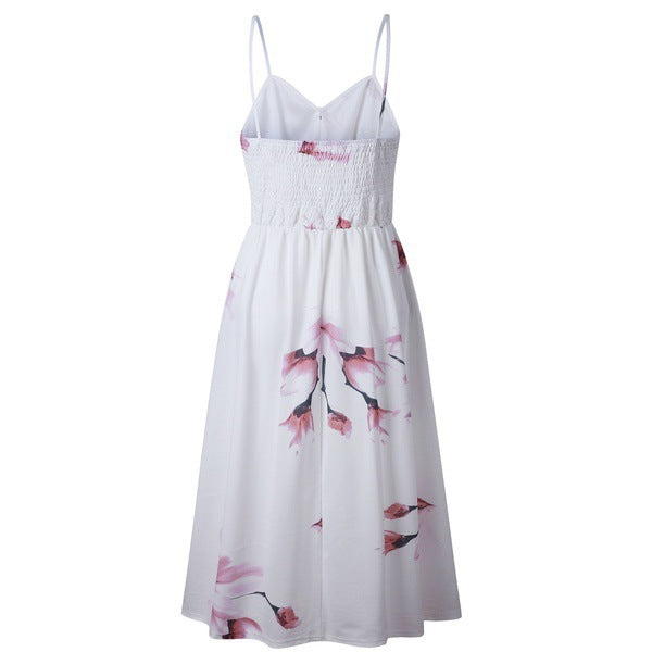 Printing Slip Dress - Mubimart -  