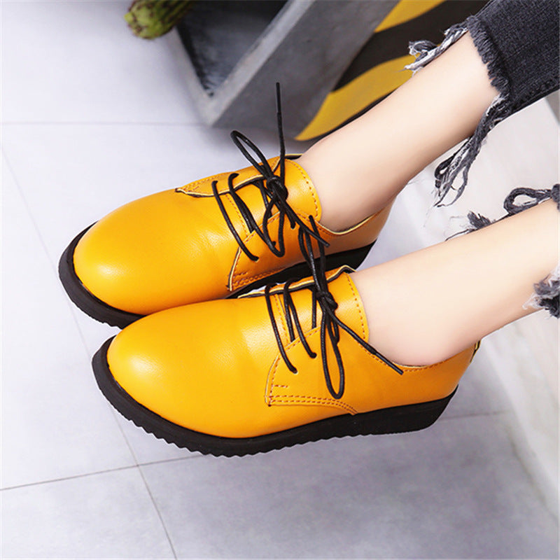 Black Flat-bottomed Round Toe Professional Work Shoes Women