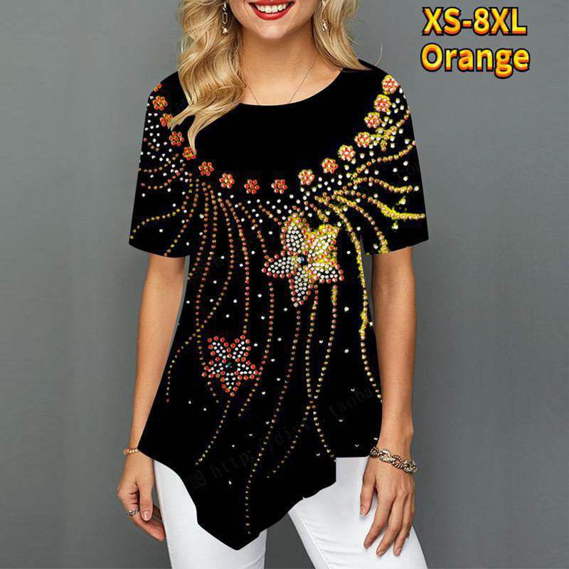 Printed Shirt Loose T-shirt Plus Size Shirt - Mubimart