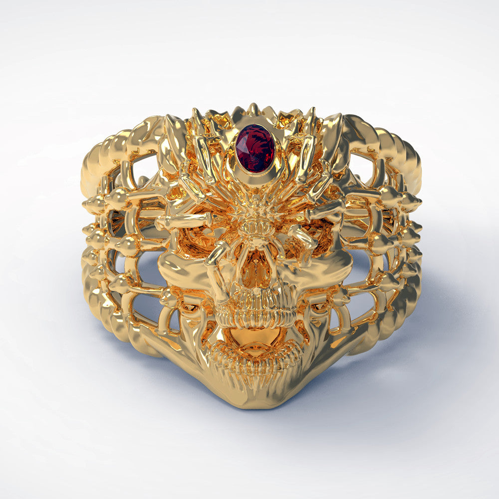 Retro Skull Heren Dominante Mode Ring