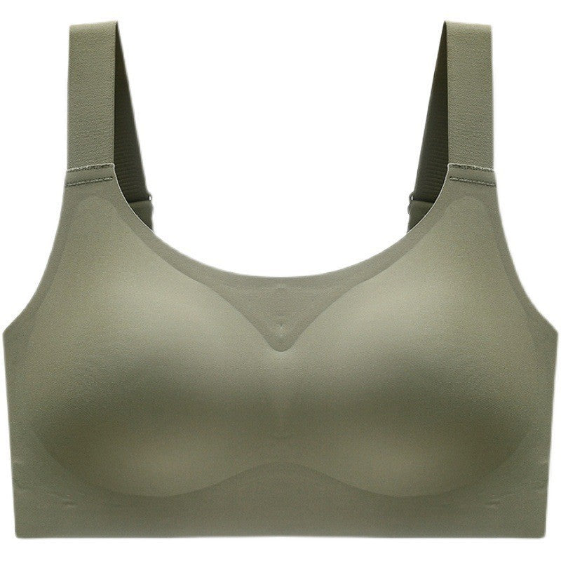 Women's Large Shoulder Strap Seamless Wireless Bra - Mubimart -  