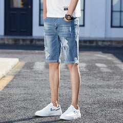 Losse denim shorts voor heren