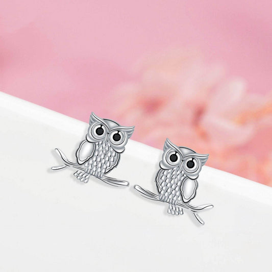 Sweet Women Owl Stud Earrings - Mubimart