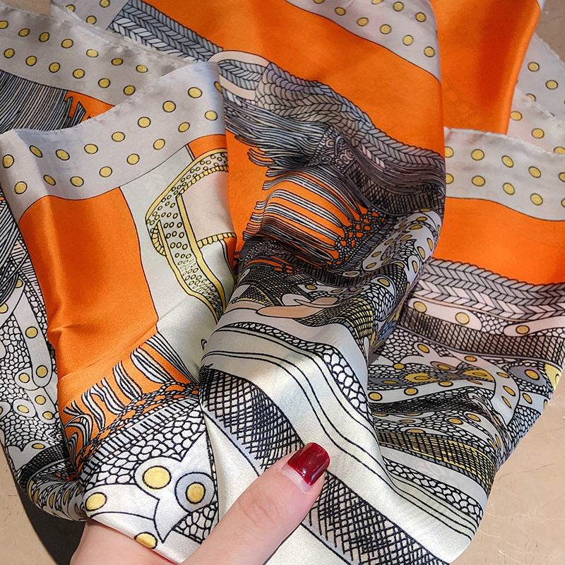 Fashion Silk Scarves Female Printing Hijab - Mubimart