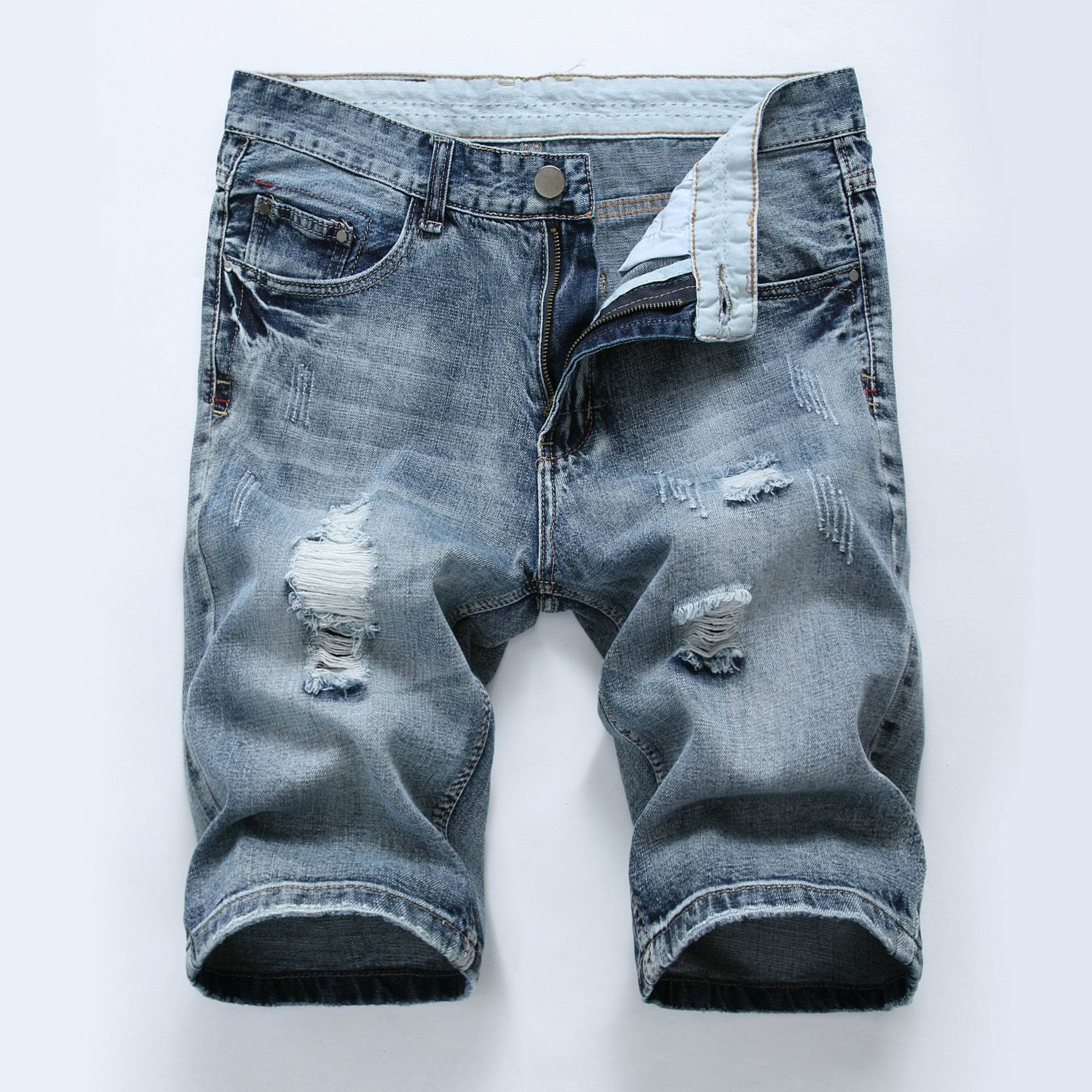 Men's Casual Fashion Denim Shorts - Mubimart