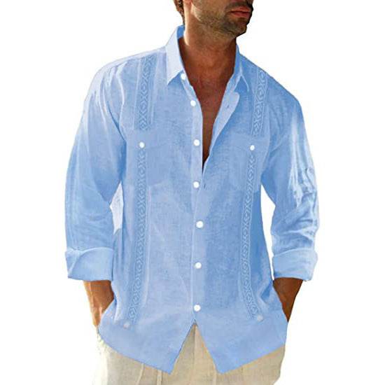 Men's Linen Shirt Abela Cuban Shirt - Mubimart